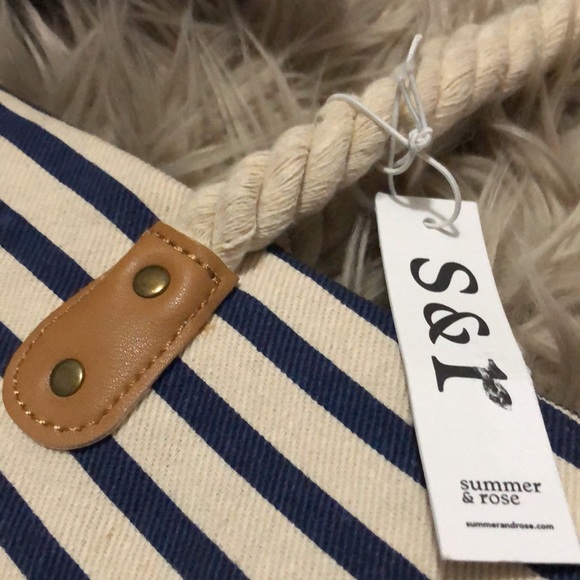 summer & rose | Bags | Nwt Summer And Rose Cotton Canvas Zip Top